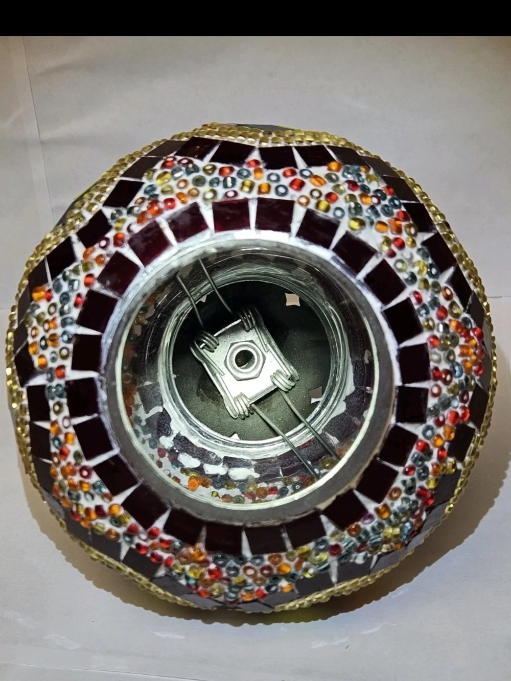 Turkish/Anatolian Demmex Mosaic Table Lamp Exquisite Colourful Cap Top ONLY
